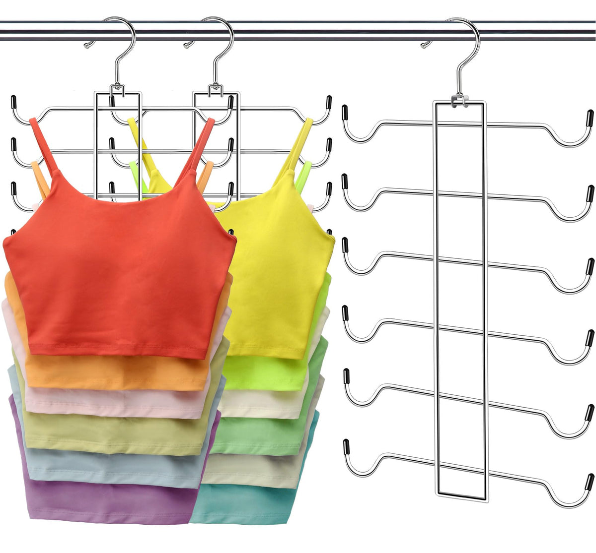 Metal Tank Top Hanger 2 Pack, 360° Swivel Closet Organizers and Storage