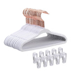 Baby Velvet Hangers 30 Pack - 11 Inch Premium Felt Non Slip Kids Hanger for Infant & Toddler Clothes - 0.2" Slim Space-Saving Baby Felt Hangers for Children's Closet with 10 Clips - Beige
