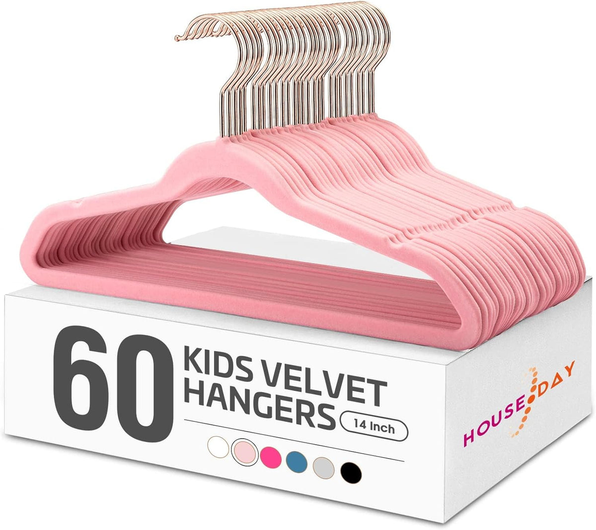 HOUSE DAY Velvet Kids Hangers 60 Pack, Premium Childrens Hangers for Closet