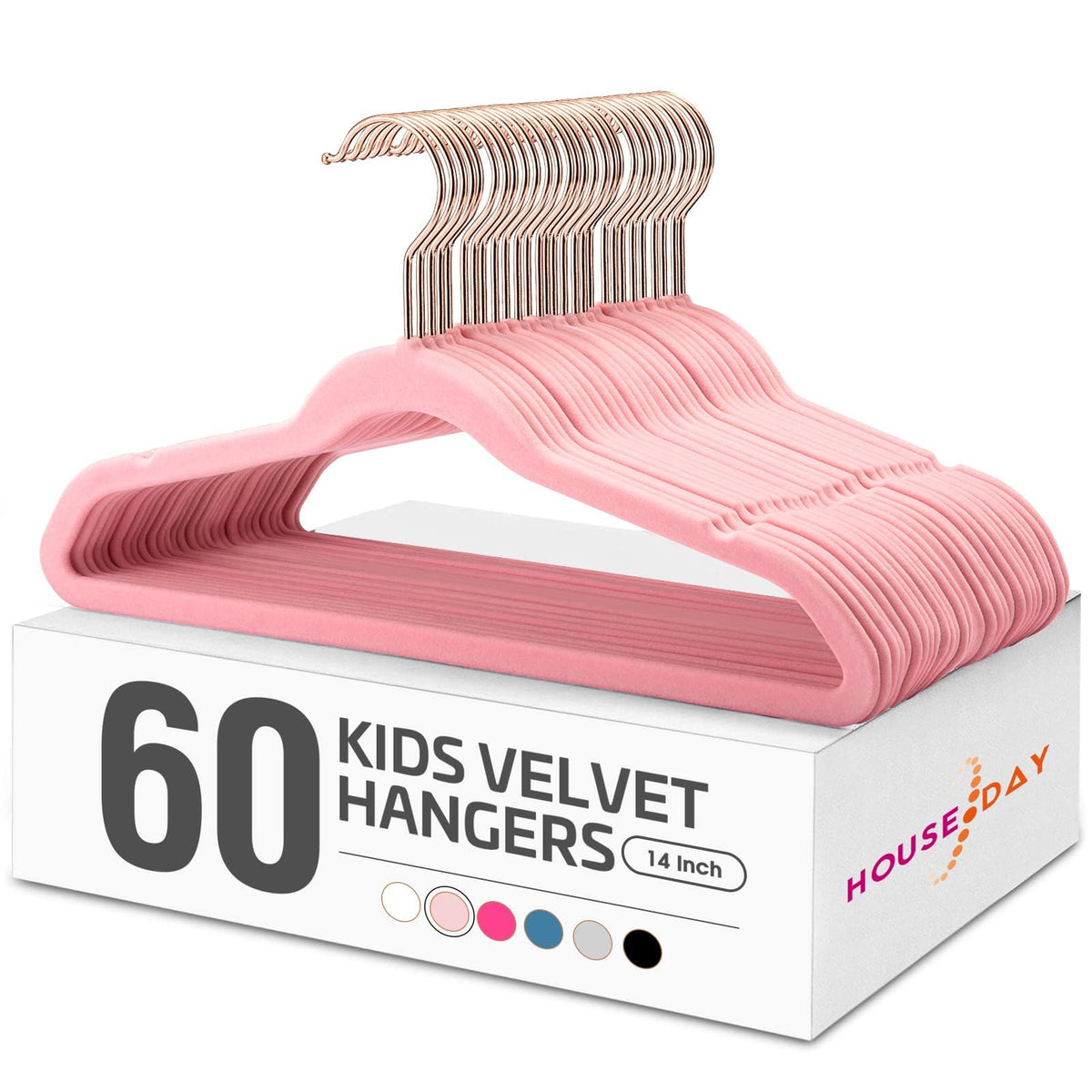 HOUSE DAY Velvet Kids Hangers 60 Pack, Premium Childrens Hangers for Closet