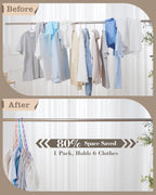 Space Saving Hangers for 48 Clothes, Reinforced Collapsible Hangers
