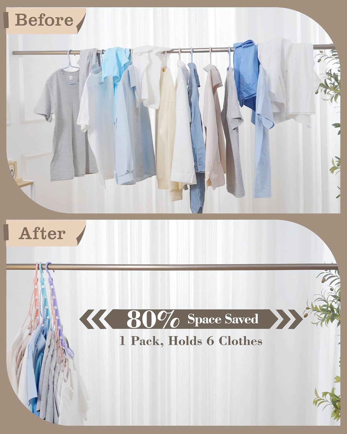 Space Saving Hangers for 48 Clothes, Reinforced Collapsible Hangers