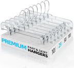 HOUSE DAY Heavy Duty Clear Pants Hangers 25 Pack, 14'' Skirt Hangers