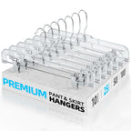 HOUSE DAY Heavy Duty Clear Pants Hangers 25 Pack, 14'' Skirt Hangers