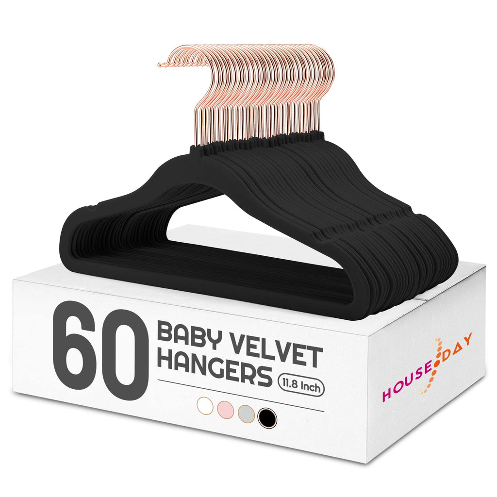 HOUSE DAY Velvet Kids Hangers 60 Pack, Premium Childrens Hangers for Closet