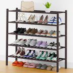 Smiry Bamboo Shoe Rack, 12 Vertical Slats, 3 Tier - 26.8" Wide, Natural