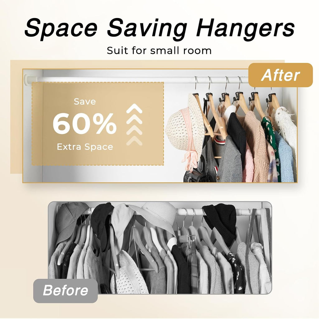 HOUSE DAY Space Saving Hanger Hooks 60 Pack, Clothes Hanger Connector Hooks