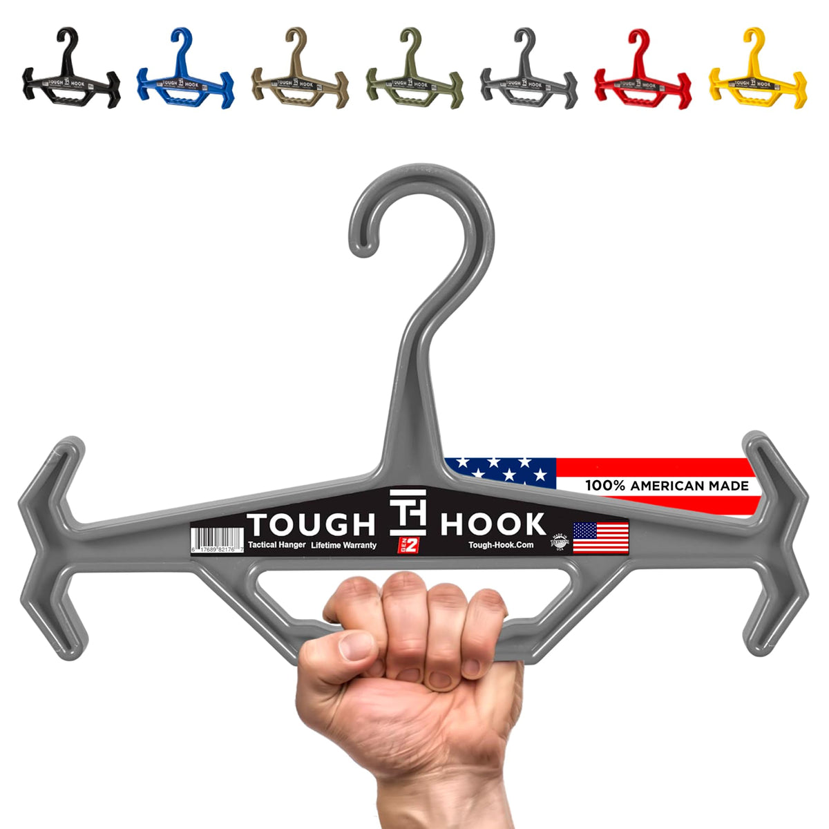 Tough Hook Multipurpose Heavy Duty Hanger, USA Made, Tactical Gear, 1 Black