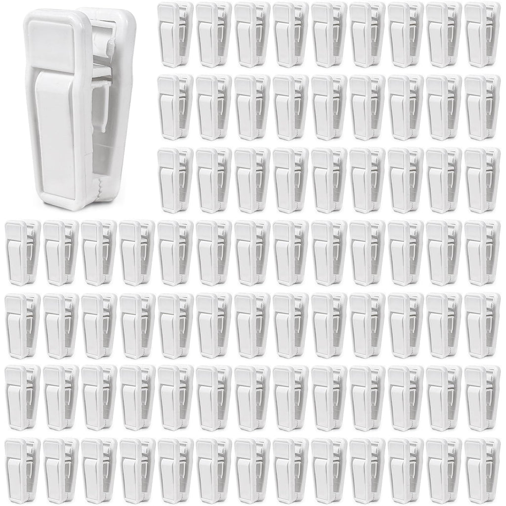 KISEER 40 Pcs Plastic Baby Hanger Clips Slim-line Finger Clips Set for Clothes Hanger Velvet Hanger (White)