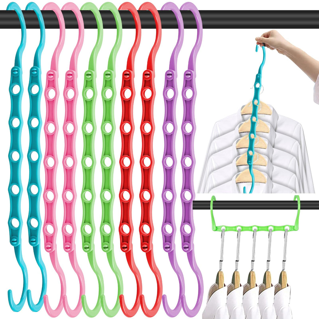 10 Pack Space Saving Hangers Closet Organizer & Storage for Clothes, Black