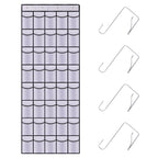35 Pocket Over Door Shoe Organizer with 4 Metal Hooks（Grey）