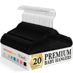 HOUSE DAY 14 Inch Kids Velvet Hangers 50 Pack, Durable Big Kid Hanger Black