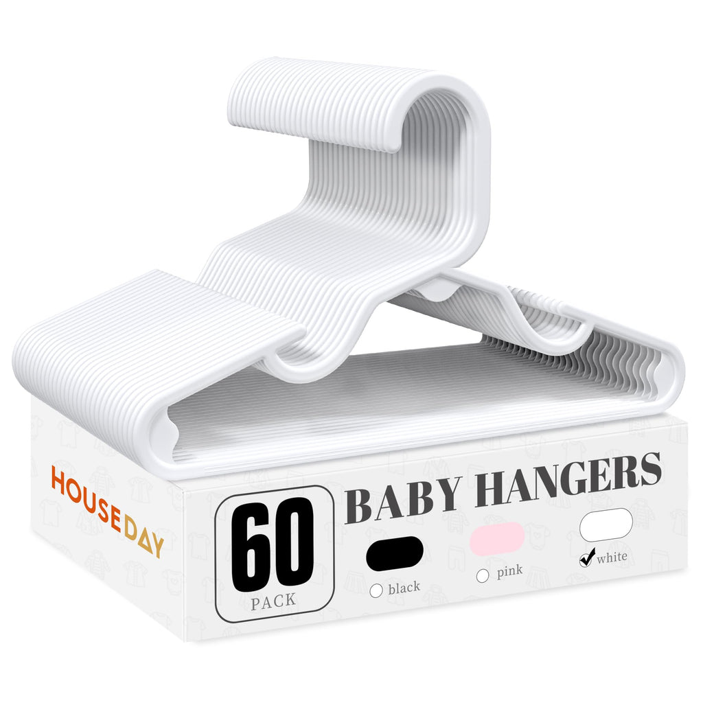 HOUSE DAY Plastic Baby Hangers for Closet 20 Pack, Durable Plastic Kids Hangers for Baby Clothes, Thin & Compact Childrens Hangers, Space Saving Pink Baby Hanger, Small Hanger for Kids Clothes