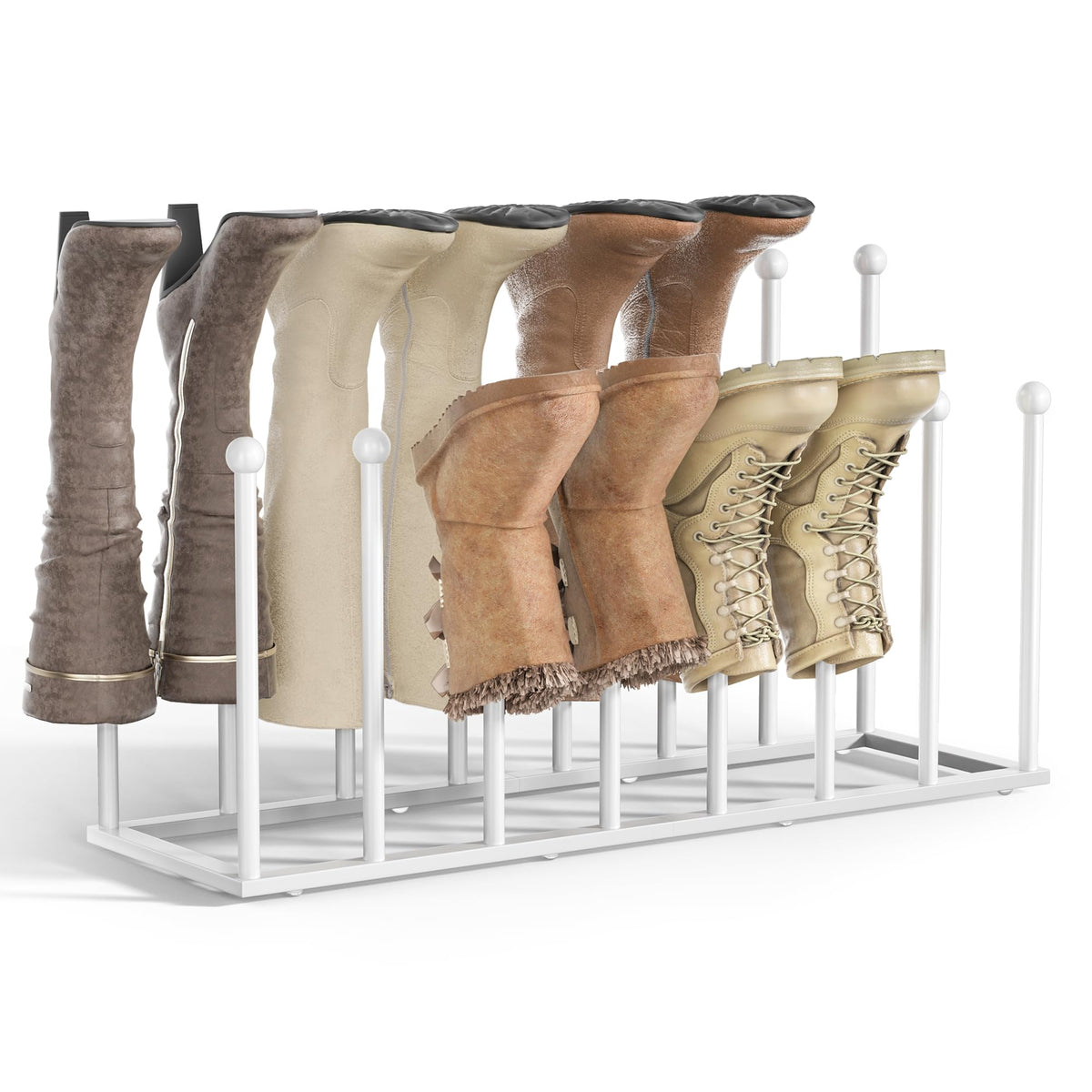 Freestanding Boot Rack, Shoe Storage Organizer Fit for 8 Pairs, Black
