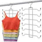 2 Pack Tank Top Hanger Space Saving, 360° Rotating Closet Organizers and Storage, 6 Tier Metal Bra Organizer with 24 Hanging Hooks, Small Space Solutions, RV Apartment College Dorm Room Essentials