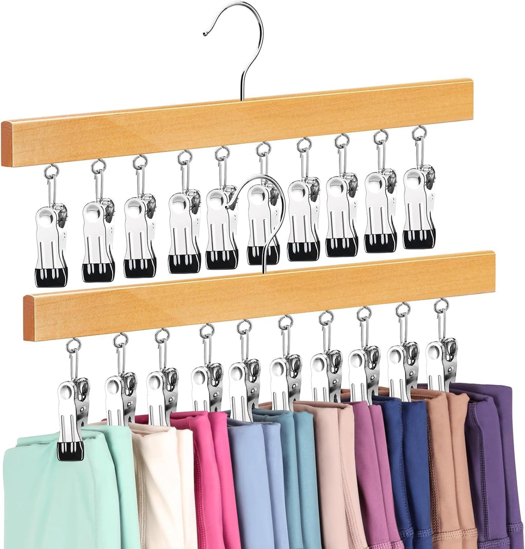 Legging Organizer for Closet, Pants Hangers with Clips
