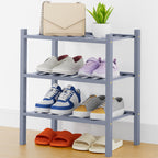 Smiry Bamboo Shoe Rack, 12 Vertical Slats, 3 Tier - 26.8" Wide, Natural
