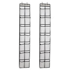 PVWSG Over The Door Shoe Organizer, 14 Large Mesh Pockets Hanging Shoe Rack for Closet Organizers and Storage, White, 2-pack (white)