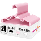 HOUSE DAY Plastic Baby Hangers for Closet 20 Pack, Durable Plastic Kids Hangers for Baby Clothes, Thin & Compact Childrens Hangers, Space Saving Pink Baby Hanger, Small Hanger for Kids Clothes