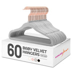 HOUSE DAY Velvet Kids Hangers 60 Pack, Premium Childrens Hangers for Closet