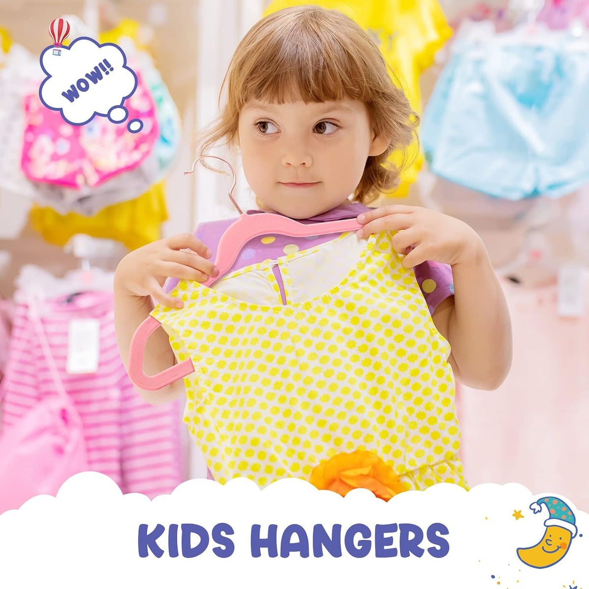 HOUSE DAY Velvet Kids Hangers 60 Pack, Premium Childrens Hangers for Closet