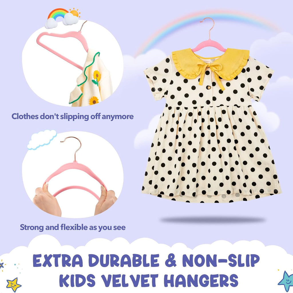 HOUSE DAY Velvet Kids Hangers 60 Pack, Premium Childrens Hangers for Closet