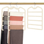 Pants Hangers Space Saving,3 Pack 5 Tier Velvet Short Neck Pants Hangers