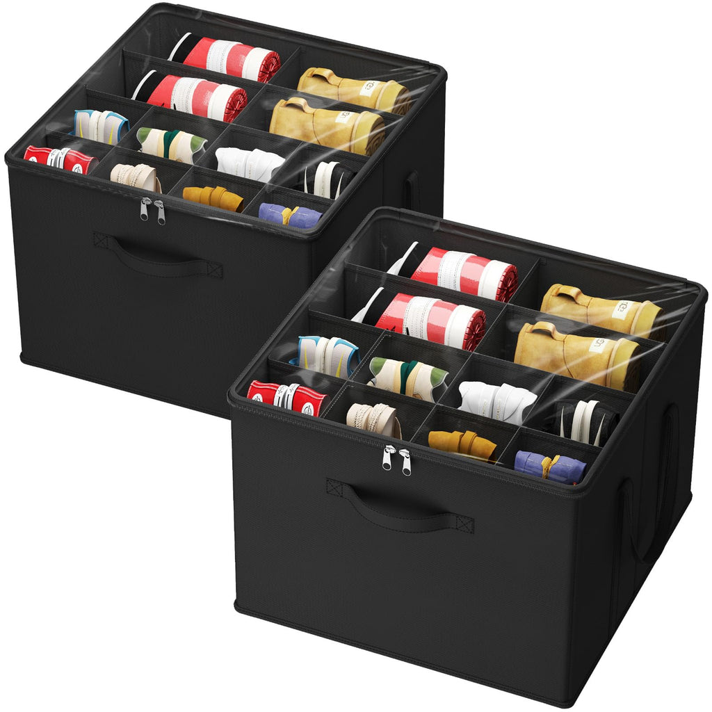 Lifewit Shoe Storage Organizer for Closet, Holder Box, 2 Pack, Gray