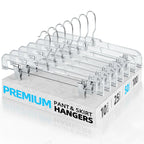 HOUSE DAY Heavy Duty Clear Pants Hangers 25 Pack, 14'' Skirt Hangers