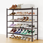 Smiry Bamboo Shoe Rack, 12 Vertical Slats, 3 Tier - 26.8" Wide, Natural