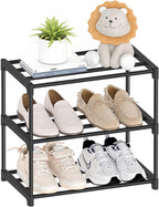 Autonomier 3 Tier Extra Small Shoe Rack (16.3" Wide), Lightweight Shelf