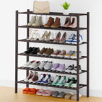 Smiry Bamboo Shoe Rack, 12 Vertical Slats, 3 Tier - 26.8" Wide, Natural