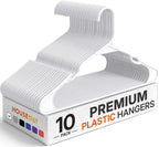 HOUSE DAY White Plastic Hangers 16 Pack – Slim Space Saving Clothes Hangers