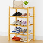 Smiry Bamboo Shoe Rack, 12 Vertical Slats, 3 Tier - 26.8" Wide, Natural