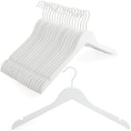TOPIA HANGER Bride Hanger for Wedding Dress, Premium White Wooden Hangers, 360° Swivel White Hook, Smooth Finish, Extra Smoothly Cut Notches, 10 Pack-CT06W