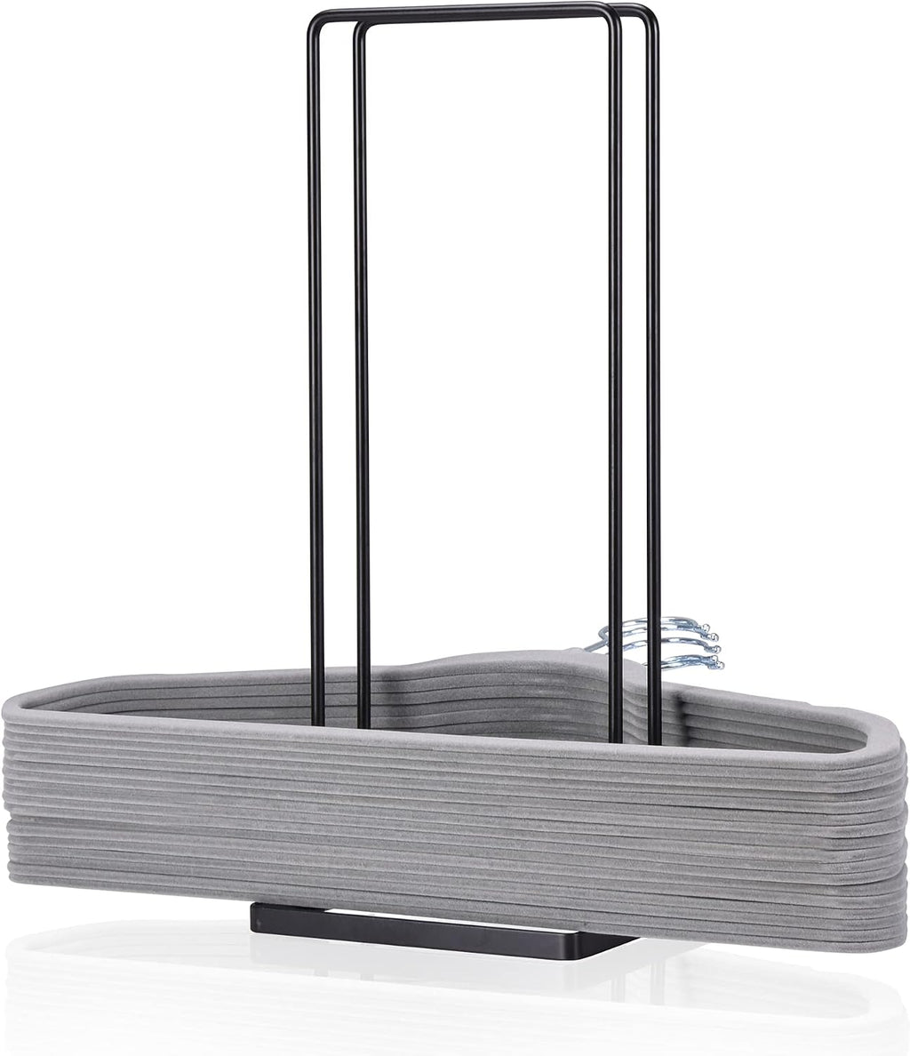 EASTTOWEST Hanger Organizer Stacker for Closet Laundry Room,Holds up 110 Wire Hanger,Black Carbon Steel Clothes Hanger Storage Rack Holder for Adult or Child