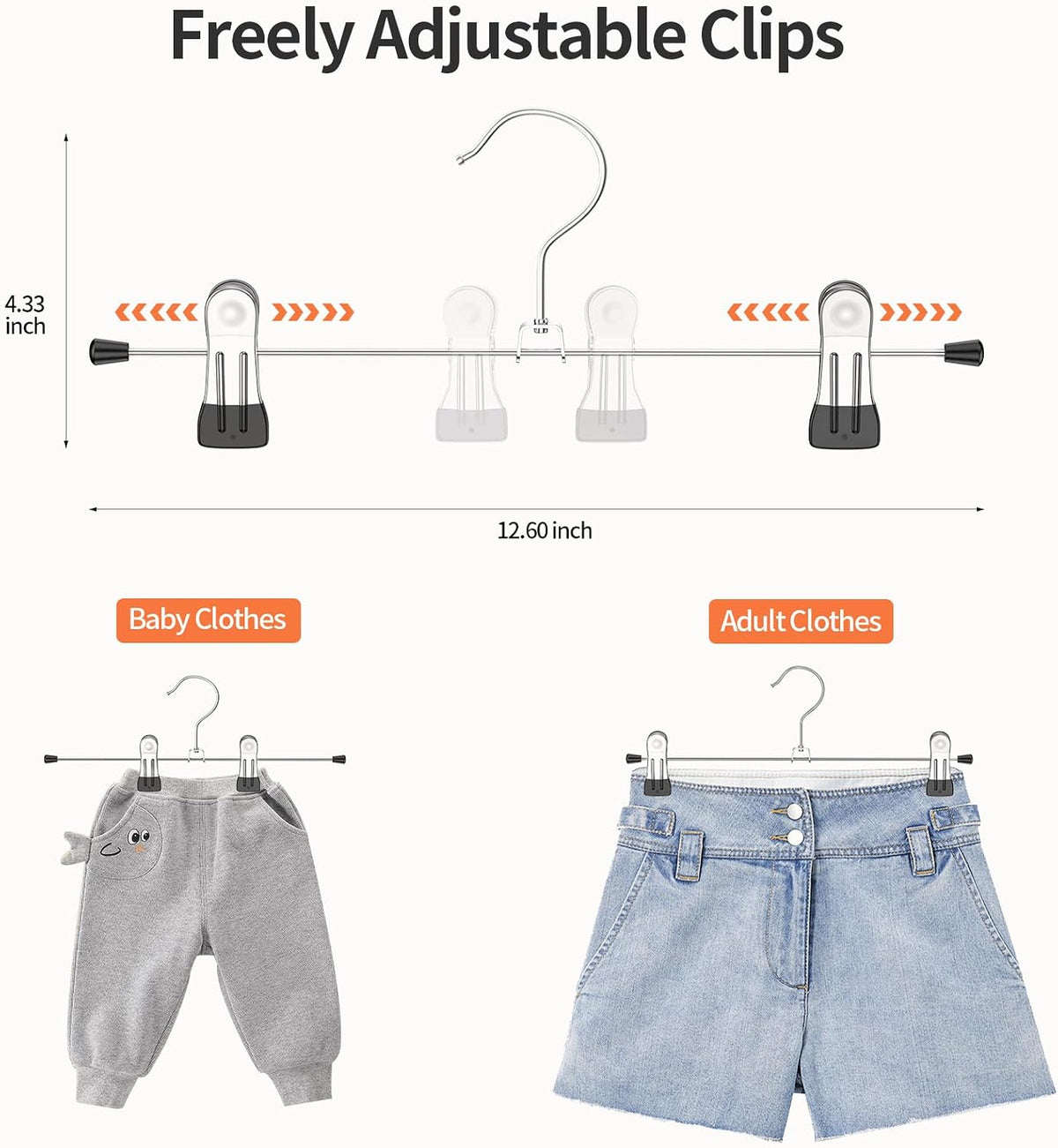 Pants Hangers with Clips Skirt Hangers for Women 10Pack