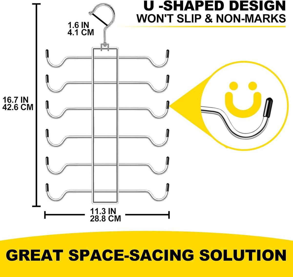 Metal Tank Top Hanger 2 Pack, 360° Swivel Closet Organizers and Storage
