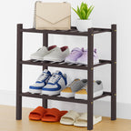 Smiry Bamboo Shoe Rack, 12 Vertical Slats, 3 Tier - 26.8" Wide, Natural