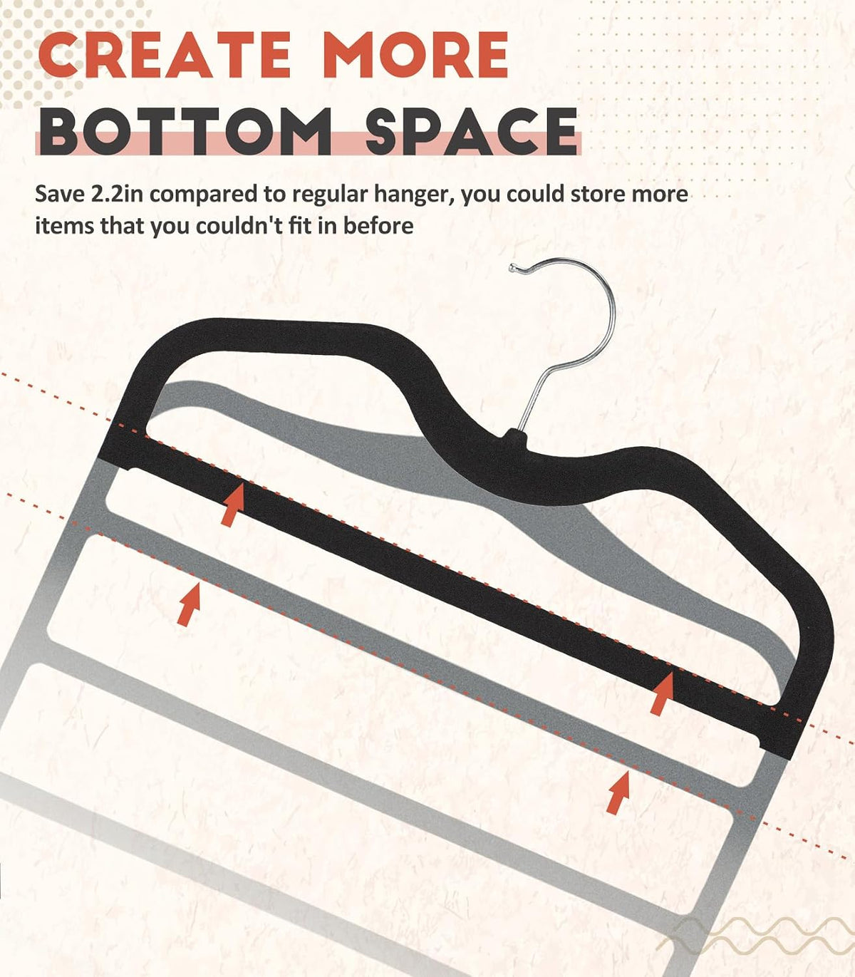 Pants Hangers Space Saving,3 Pack 5 Tier Velvet Short Neck Pants Hangers