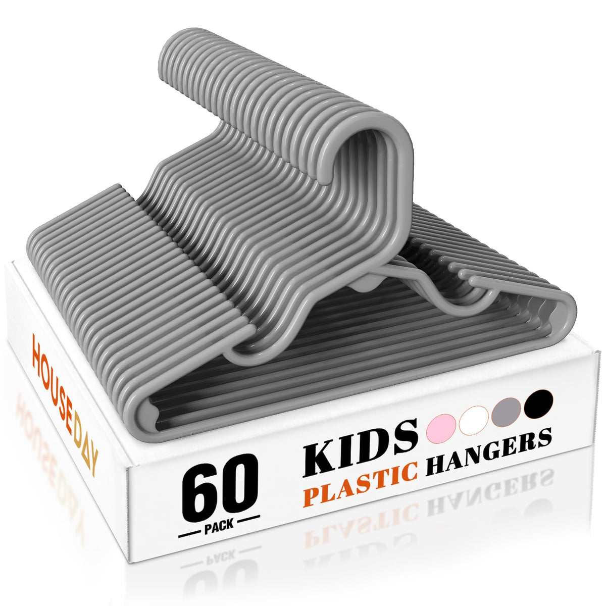 HOUSE DAY White Baby Hangers 20 Pack, Sturdy 11.5" Kids Hangers for Closet