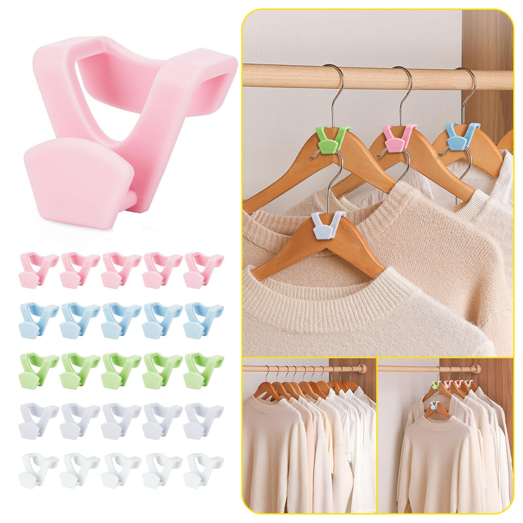 HOUSE DAY Space Saving Hanger Hooks 60 Pack, Clothes Hanger Connector Hooks