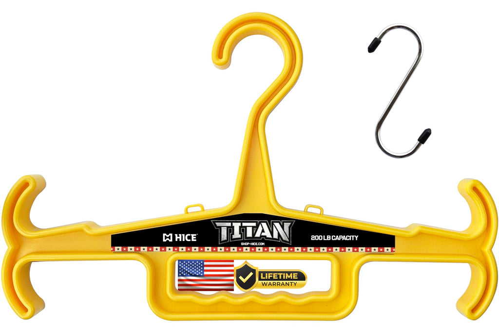 HICE - Titan Vest Hanger | Original Heavy Duty Plate Carrier & Body Armor Hanger | 200 lb Load Capacity | Durable High Impact Resin | for Police, Military, Scuba & Tactical Gear (Black)