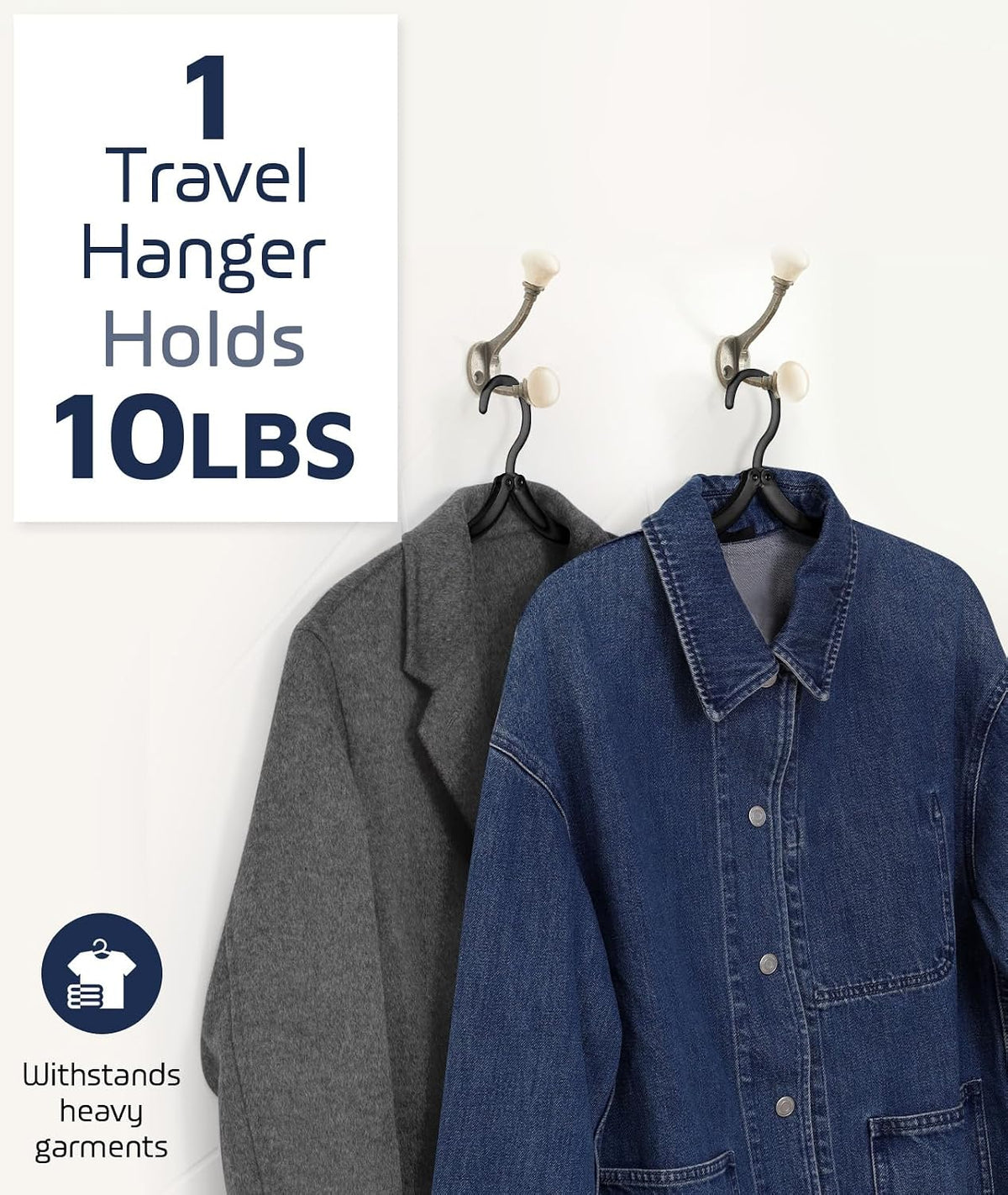 20 Pcs Travel Hangers, Cruise Ship Essentials Foldable Hangers Plastic Travel Essentials, Portable Cruises Must Haves 2026 for Skirt, Suitcase, RV Camping Airplane Europe Vacation Essential, Black