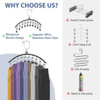 3 Pack Skirt Pants Hangers with Clips, Legging Organizer for Closet, Black