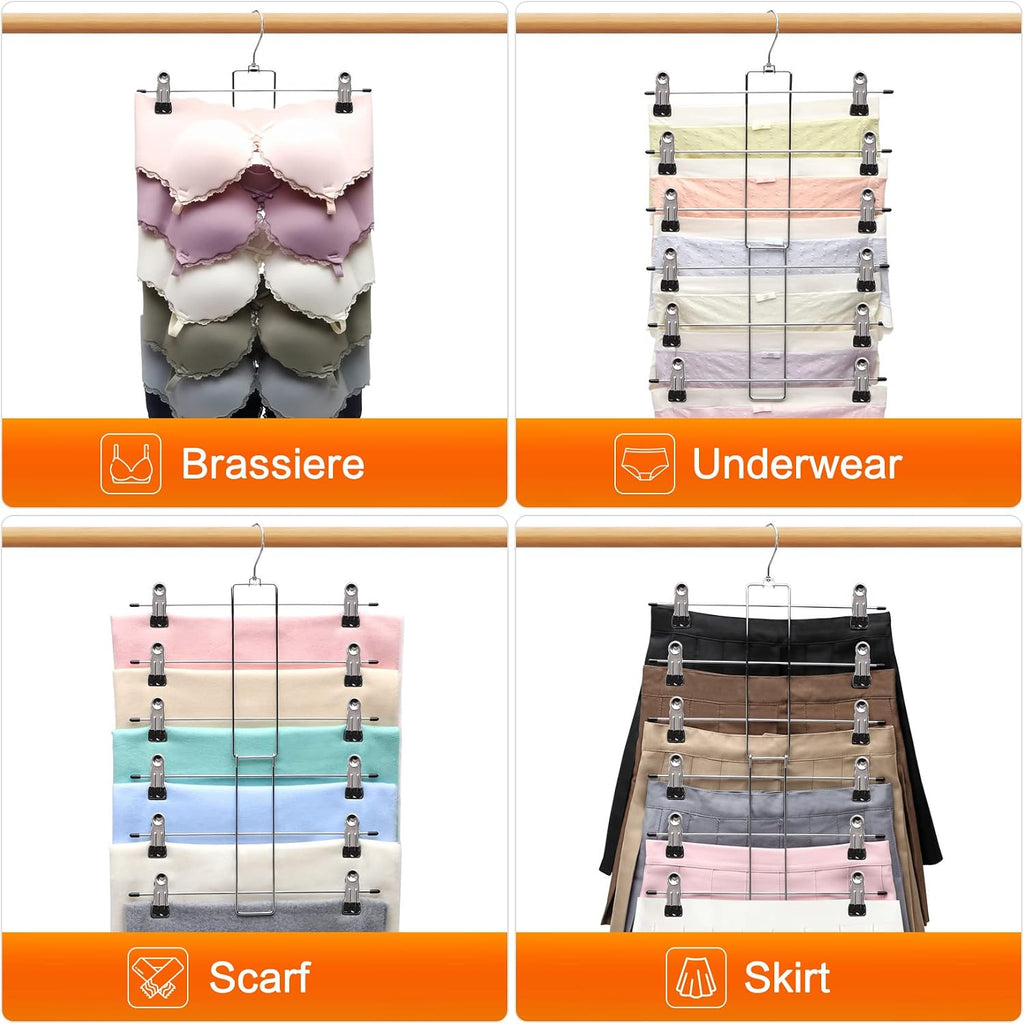3 Pack Pants-Hangers-Space-Saving, 6 Tier-Closet-Organizers-and-Storage