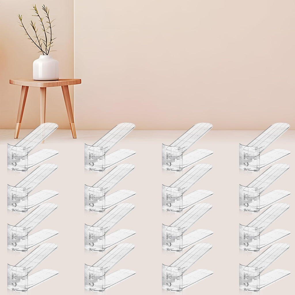 FENRUNXU Shoe Slots Organizer for Closet,12PACK Shoe Stacker Shoe Rack Organizer for Closet Space Saver Storage Shoe Holder Organization(Transparent)