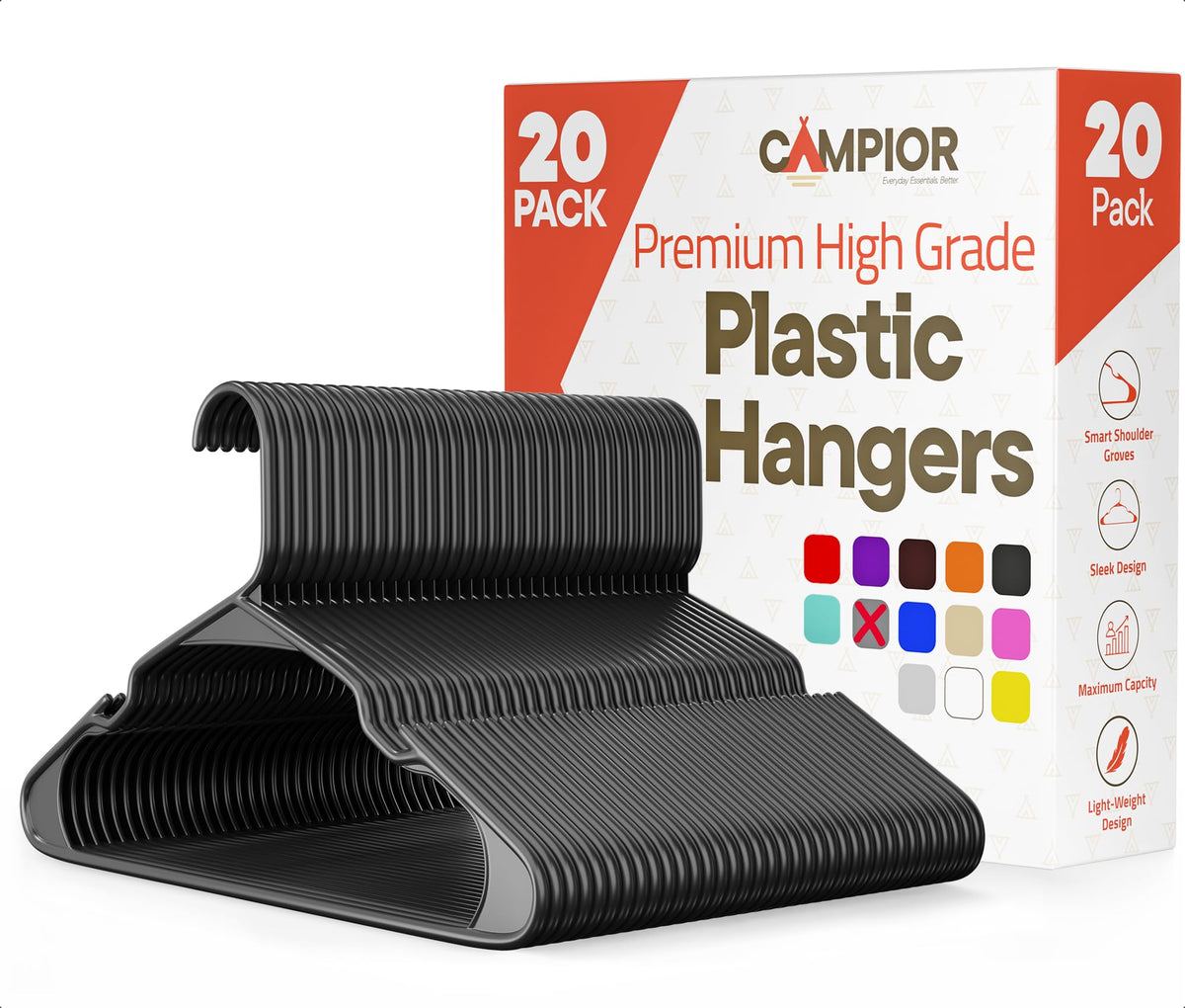 Pink Plastic Hangers 30 Pack– Heavy-Duty Plastic Hangers Slim and Space-Saving, Durable and Lightweight PP with Non-Slip Shoulder Notches for Slip Dresses, Suits, Jackets & Camisoles
