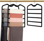 Pants Hangers Space Saving,3 Pack 5 Tier Velvet Short Neck Pants Hangers