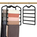 Pants Hangers Space Saving,3 Pack 5 Tier Velvet Short Neck Pants Hangers